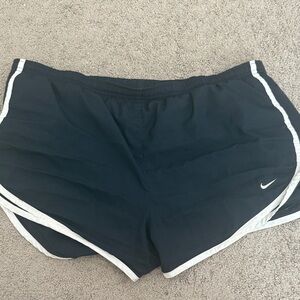 Nike Women's Black and White Athletic Shorts